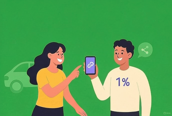 Cartoon illustration of referral program